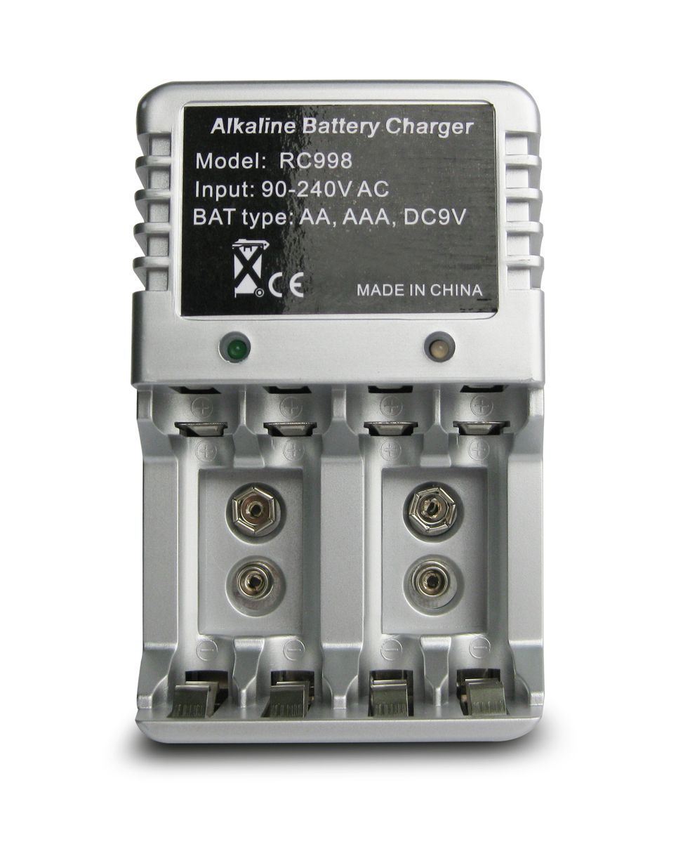 Protable Alkaline Battery Charger with 4 Charging Docks